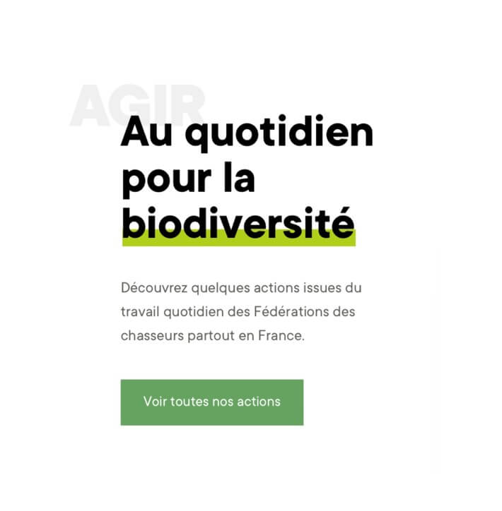 Page Agir Siteweb Fédération Nationale des Chasseurs