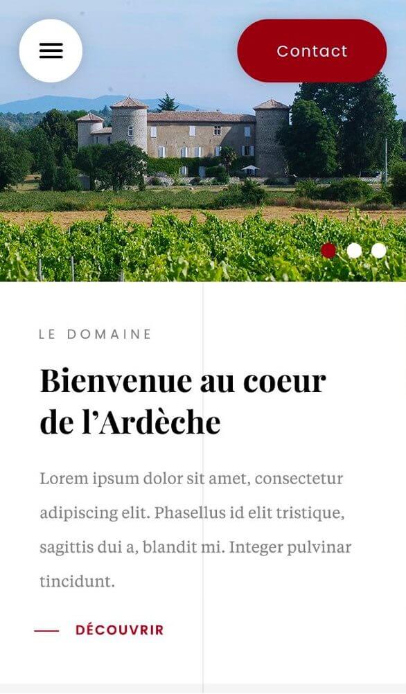 Mobile Design du site Château de la Selve