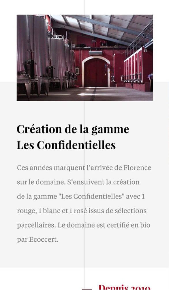 Mobile Design du site Château de la Selve