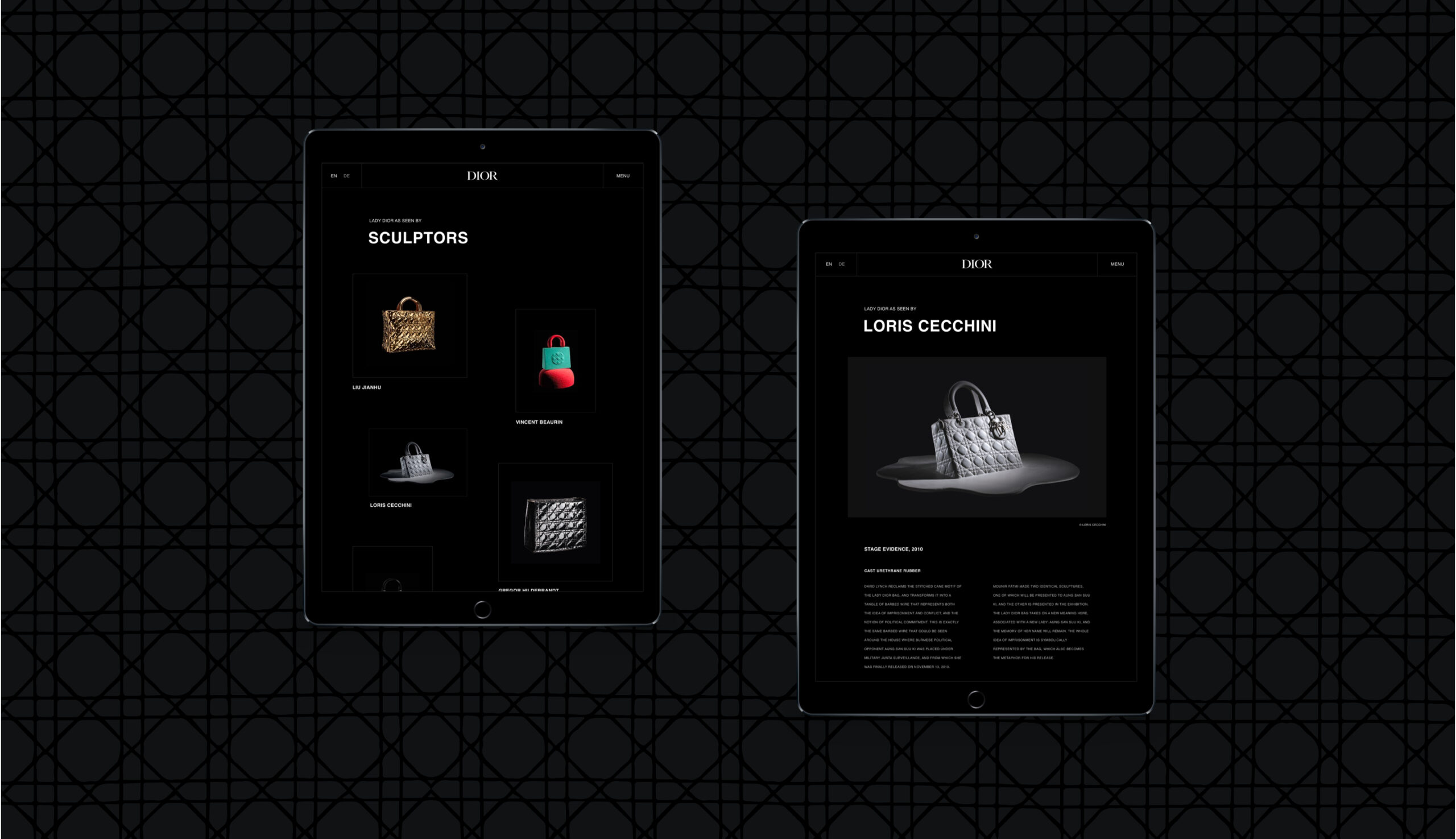 Landing page pour présenter l'exposition